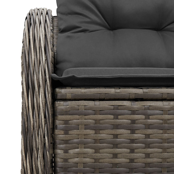 2-personers have sofa med opbevaring og puder grå poly rattan