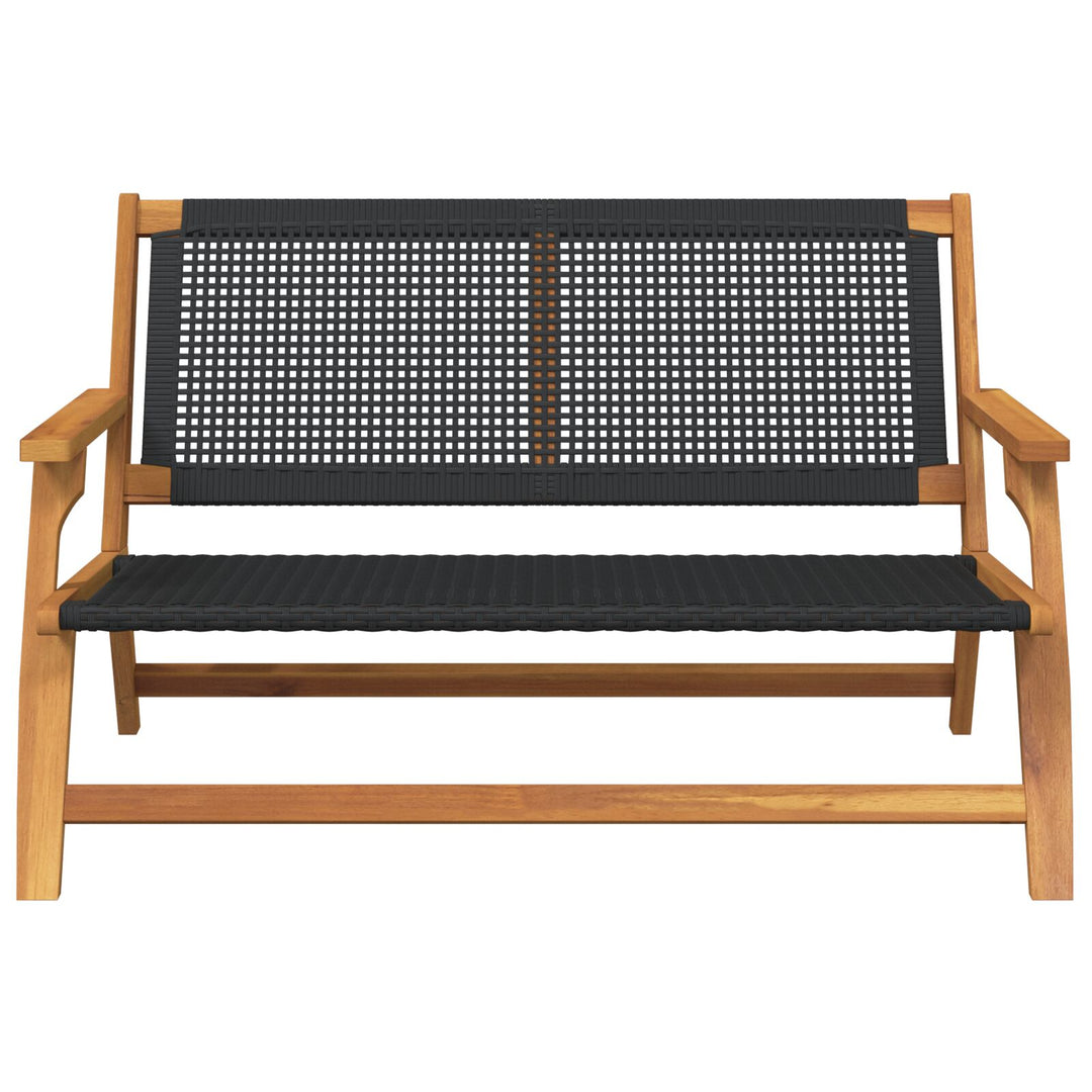 Havebænk Sort 122x76x73,5 cm Massivt Akacietræ
