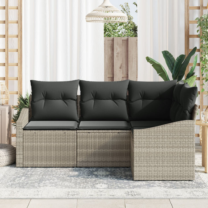 Havens Sofa Sæt 4-dele Beige, Sort Rattan Hjørnesofa
