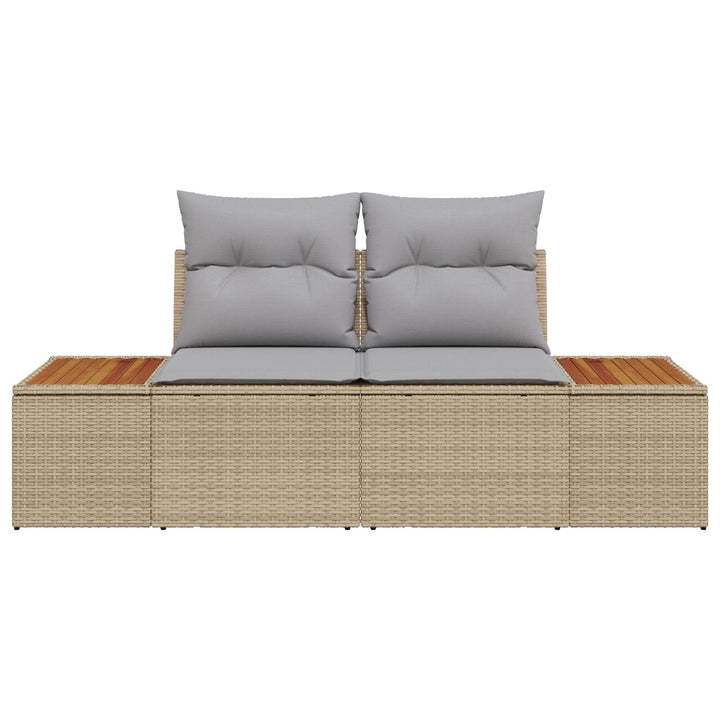 2-personers Have Sofa med Puder Beige Poly Rattan