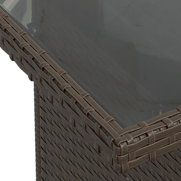 Have Sofa Sæt Sæt af 6 Brun Poly Rattan, Stof Have Sofa Sæt