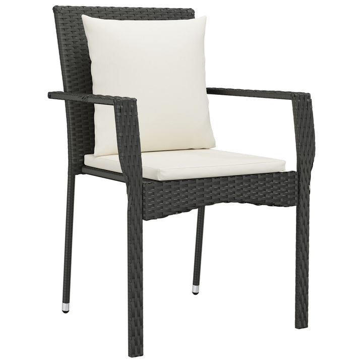 3-delt Have Spisesæt med puder Sort Poly Rattan