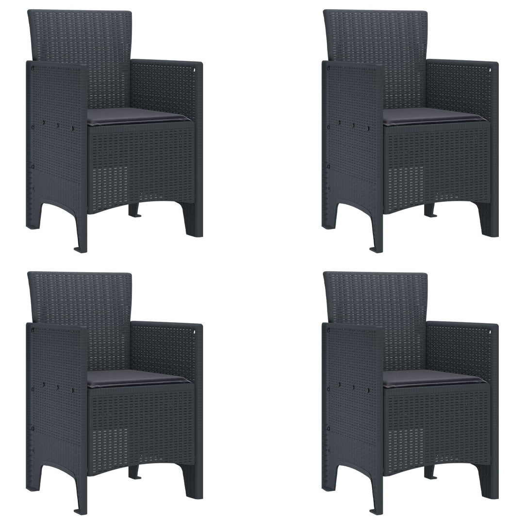 5 del have spisebord sæt med puder Antracit Poly Rattan