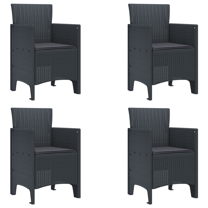 5 del have spisebord sæt med puder Antracit Poly Rattan