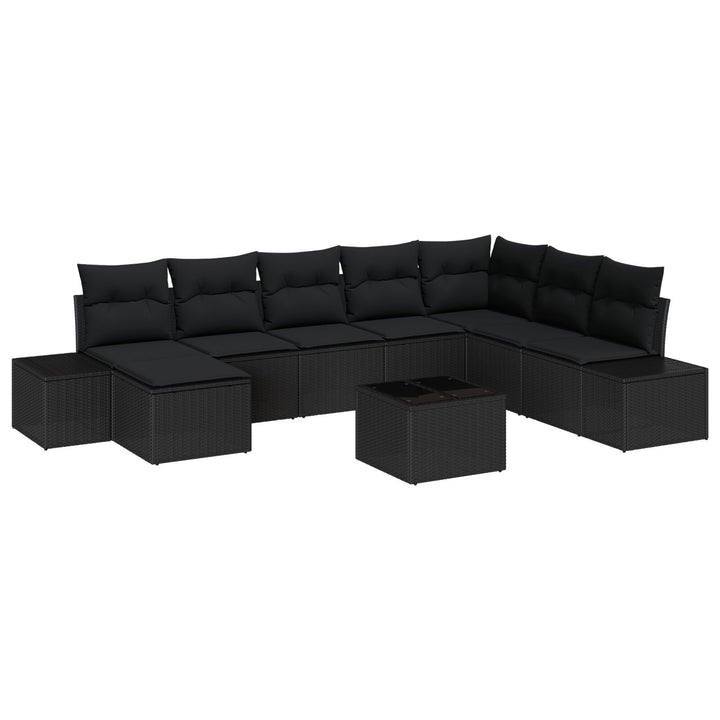 9-delt havesofa sæt med puder beige polyrattan