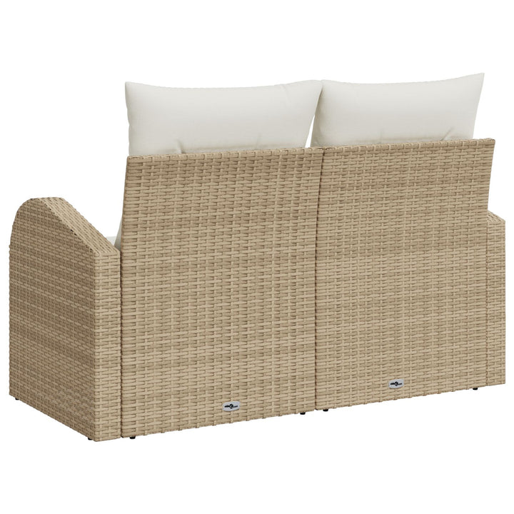 2-personers have sofa med opbevaring & puder beige poly rattan