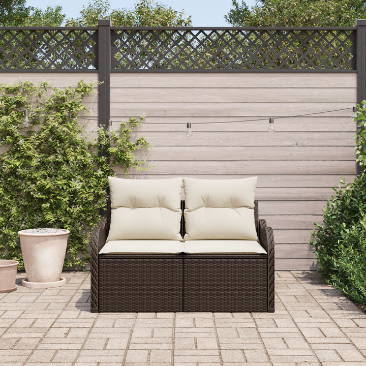 2-personers have sofa med puder Brun Poly Rattan