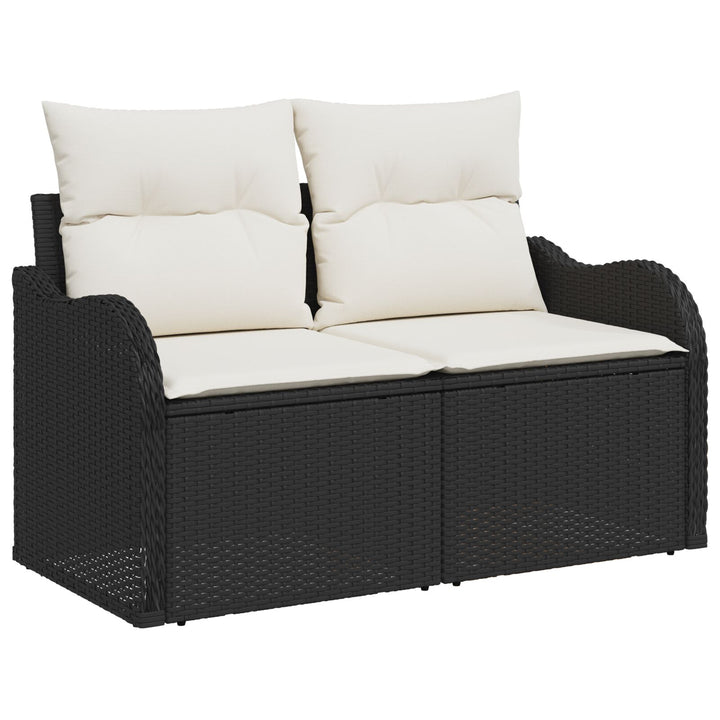 12 Stykke Havemøbel Sæt med Puder Sort Poly Rattan Acacia, vidaXL 2-personers Havemøbel Sofa med Opbevaring & Puder Sort Poly Rattan, vidaXL 3 Stykke Havemøbel Sæt med Puder Sort Poly Rattan Acacia
