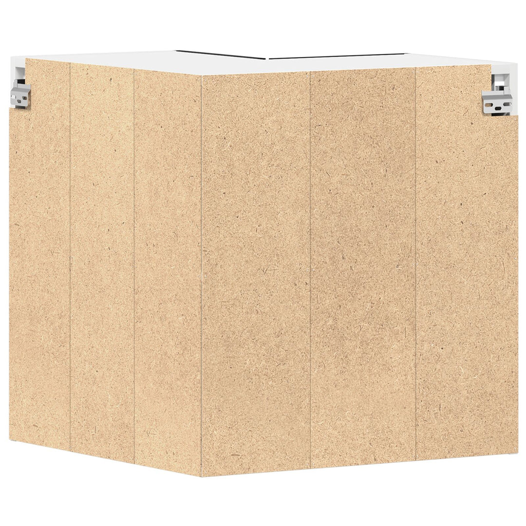 Hængende Hjørneskab - Sort Eg - 57x57x60 cm - Fremstillet af Konstrueret Træ