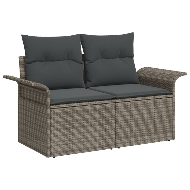 10 Delers Have Sofa Sæt med Puder Grå Poly Rattan