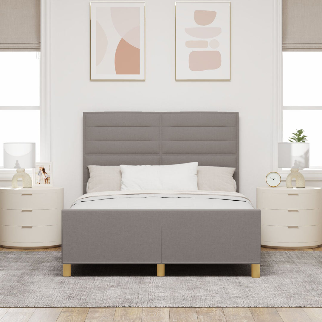 Taupe Stof Sengestel 140x190 cm