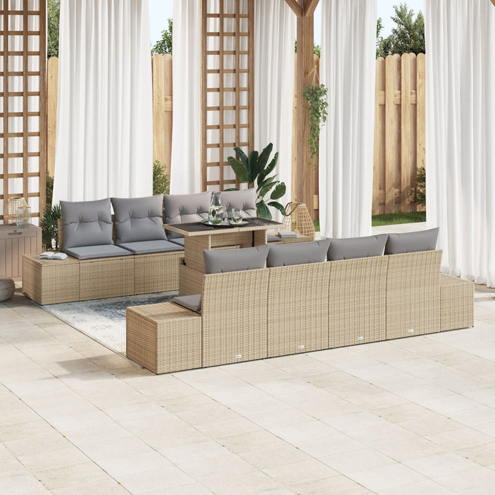 Have Sofa Sæt Sæt af 7 Beige, Grå Polypropylen, Polyester
