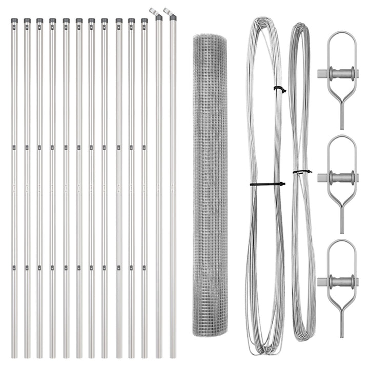 Svejsede Trådhegn med 13 Posts 1.2x25 m Galvaniseret Stål