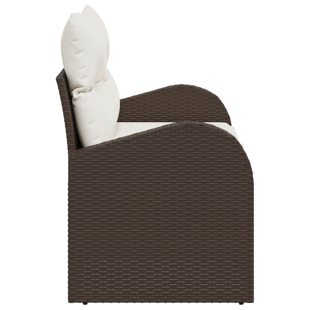 2-personers Have Sofa med Opbevaring & Puder Brun Poly Rattan