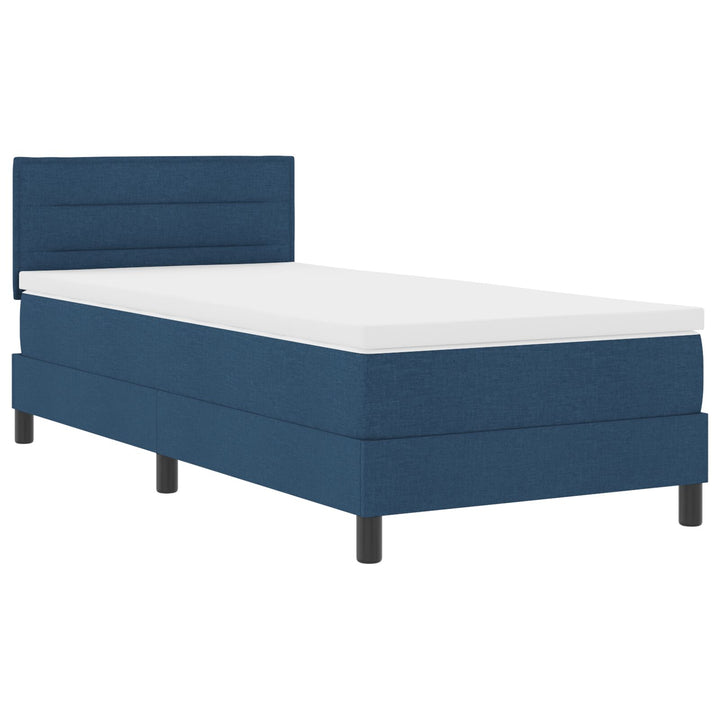 Sengestel med madras Blå Stof 100 x 200 cm Sengestel
