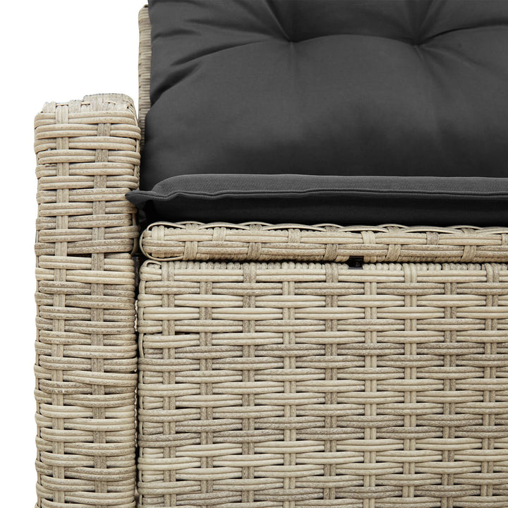 2-personers have sofa med opbevaring og puder grå poly rattan