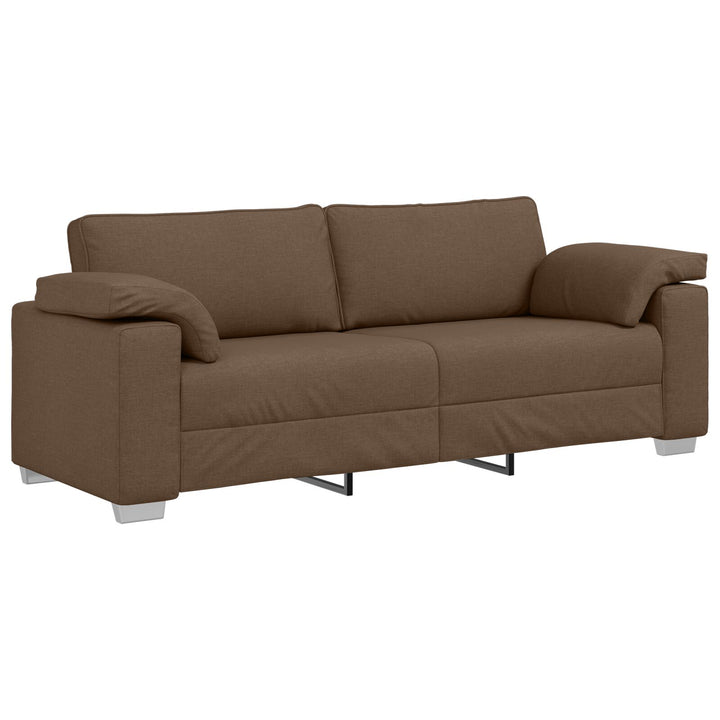 2 Personers Sofa Sæt med Puder Brun Stof