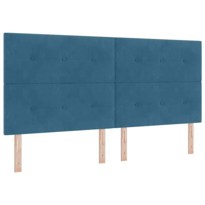 Sengestel Mørkeblå 200x200 cm Fløjl