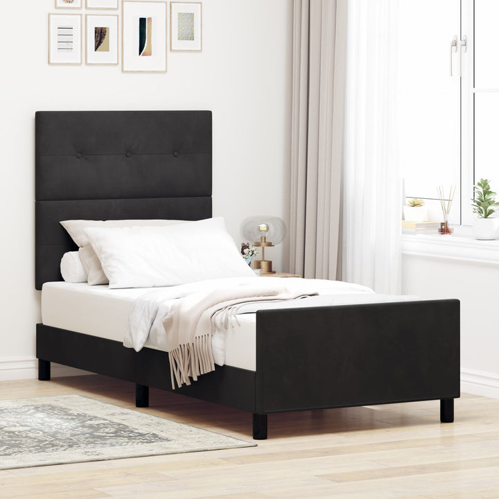 Sengestel Sort 80x200 cm Velour