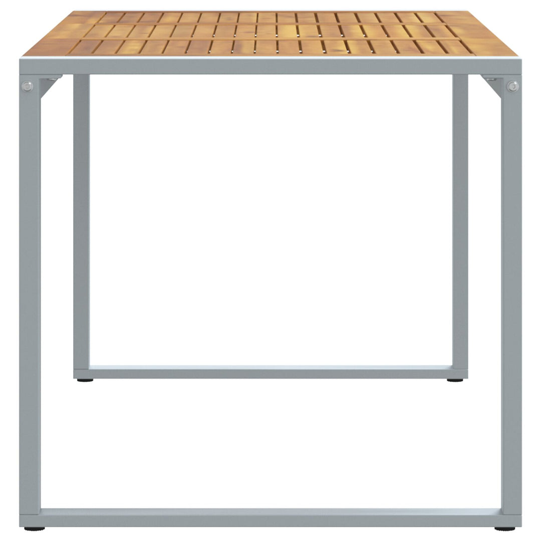 Udendørs Spisebord Grå 140x80x75 cm Stål og Massivt Akacie