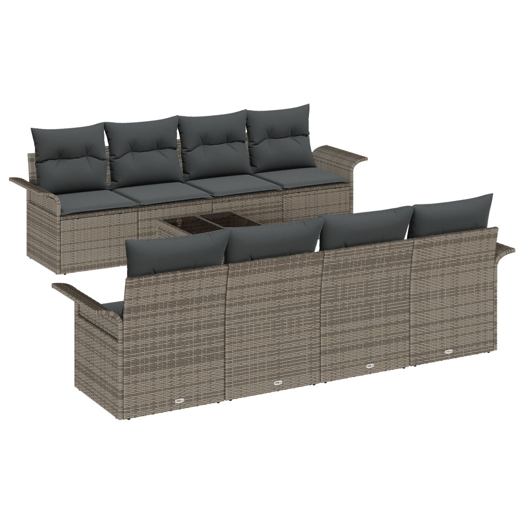 Have Sofa Sæt 7 Stk Grå Rattan, Polyester