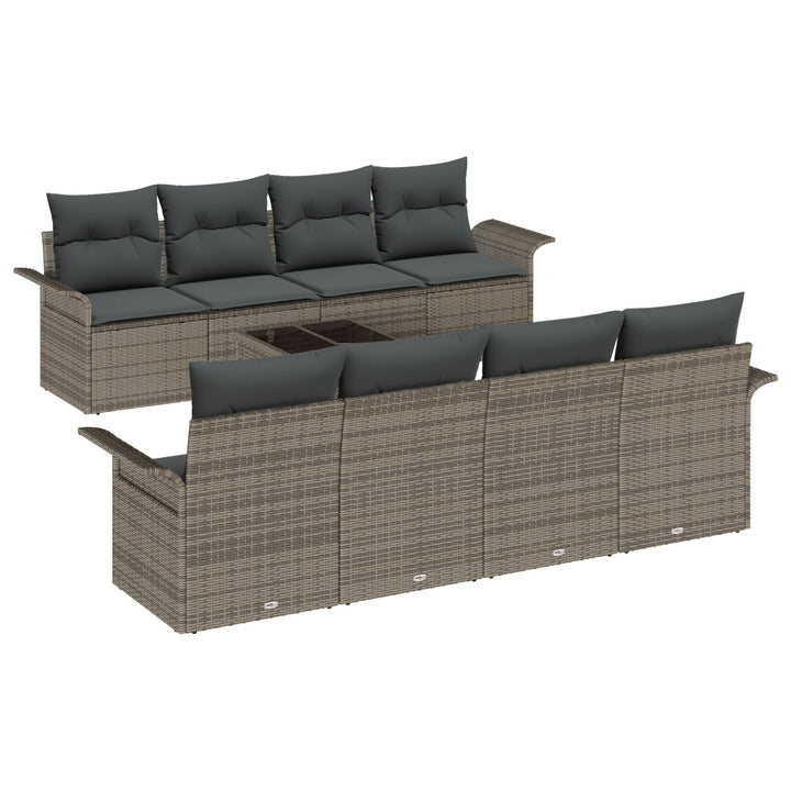 Have Sofa Sæt 7 Stk Grå Rattan, Polyester