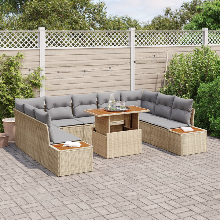 Havensofa Sæt Sæt af 6 Beige, Grå Rattan, Polyester