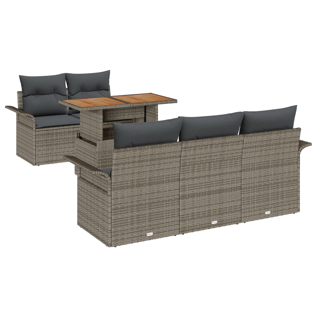 Have Sofa Sæt 6 Delers Grå Poly Rattan Have Sofa Stol