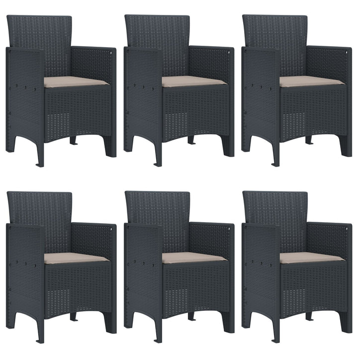 7 stk Have Spisestue med puder Antracit Poly Rattan