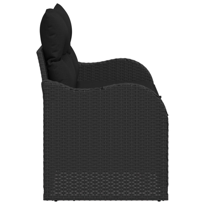 2-personers have sofa med puder sort poly rattan