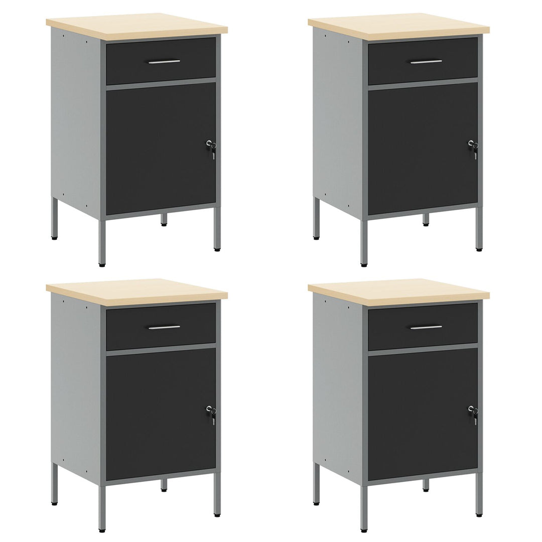 10-delt værkstedsskab og pegboard sæt i sort MDF og metal