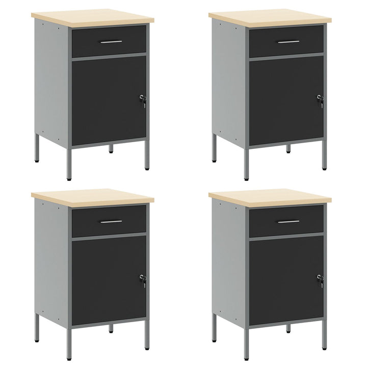 10-delt værkstedsskab og pegboard sæt i sort MDF og metal