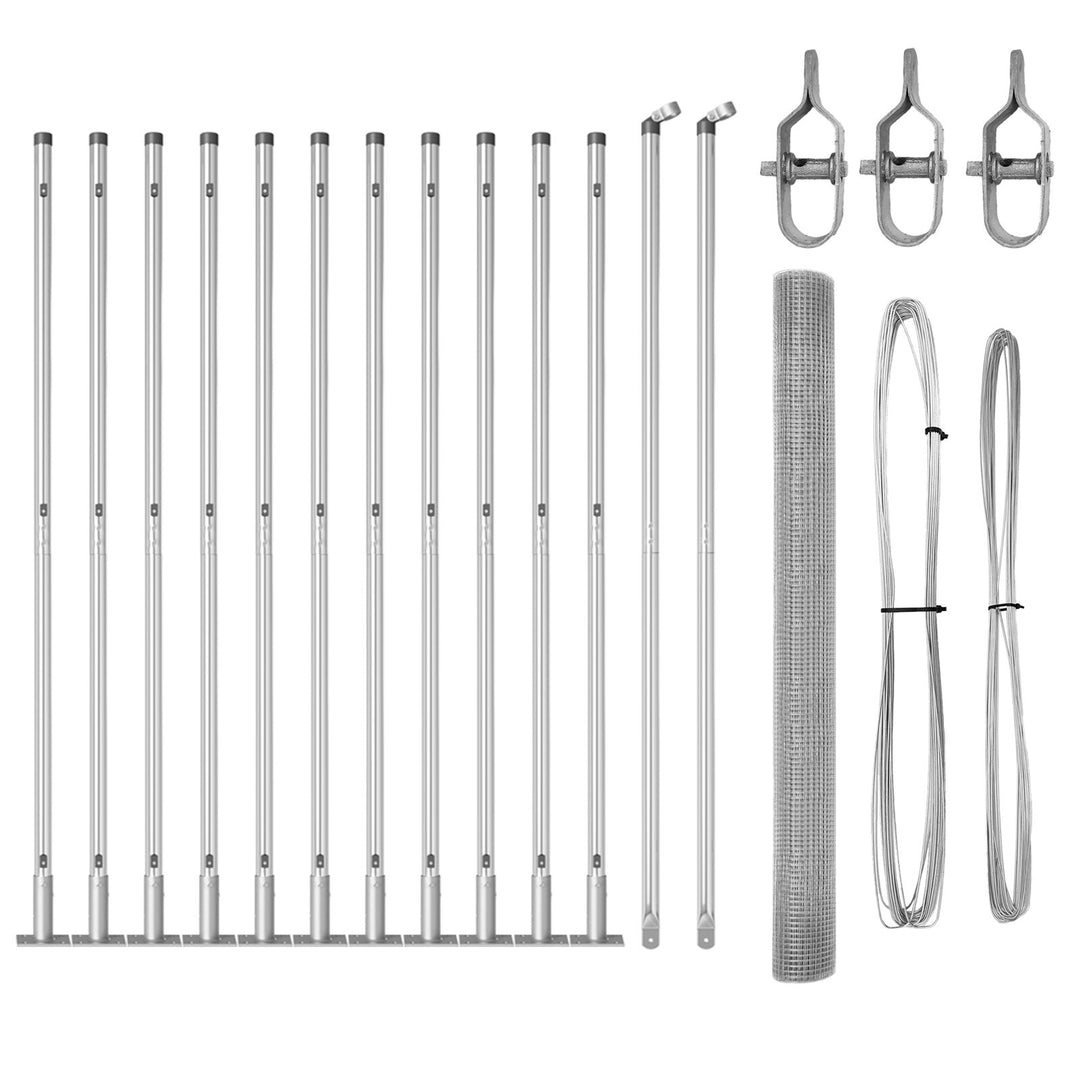 Weldet Trådgitter med 13 flanged posts 1,6x25 m galvaniseret stål