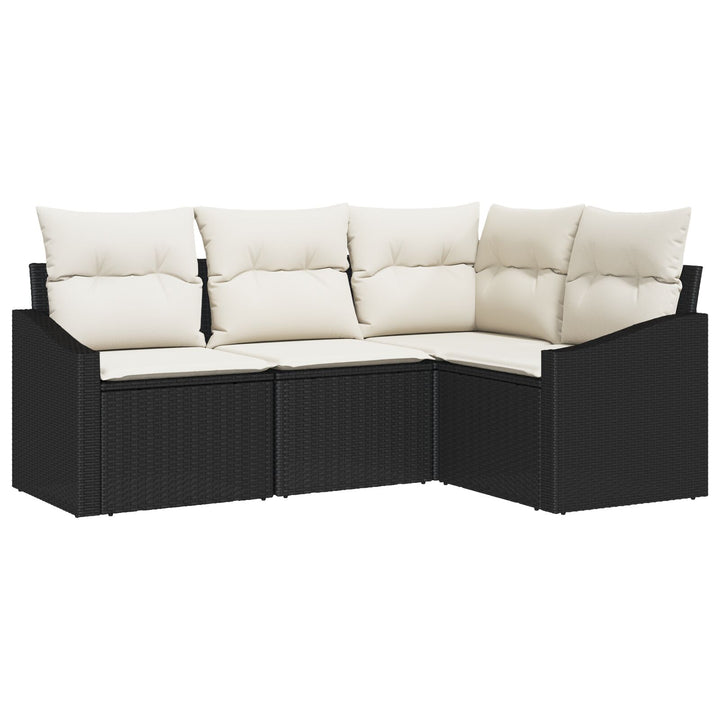 Have Sofa Sæt Sæt af 4 Sort Polyethylen flet Have Sofa Sæt