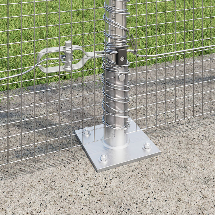 svejsestål hegn med 7 flanged stolper 1.6x10 m galvaniseret stål