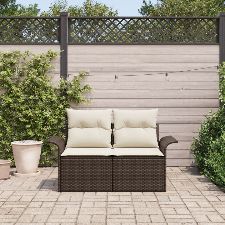 2-personers have-sofa med puder brun poly rattan
