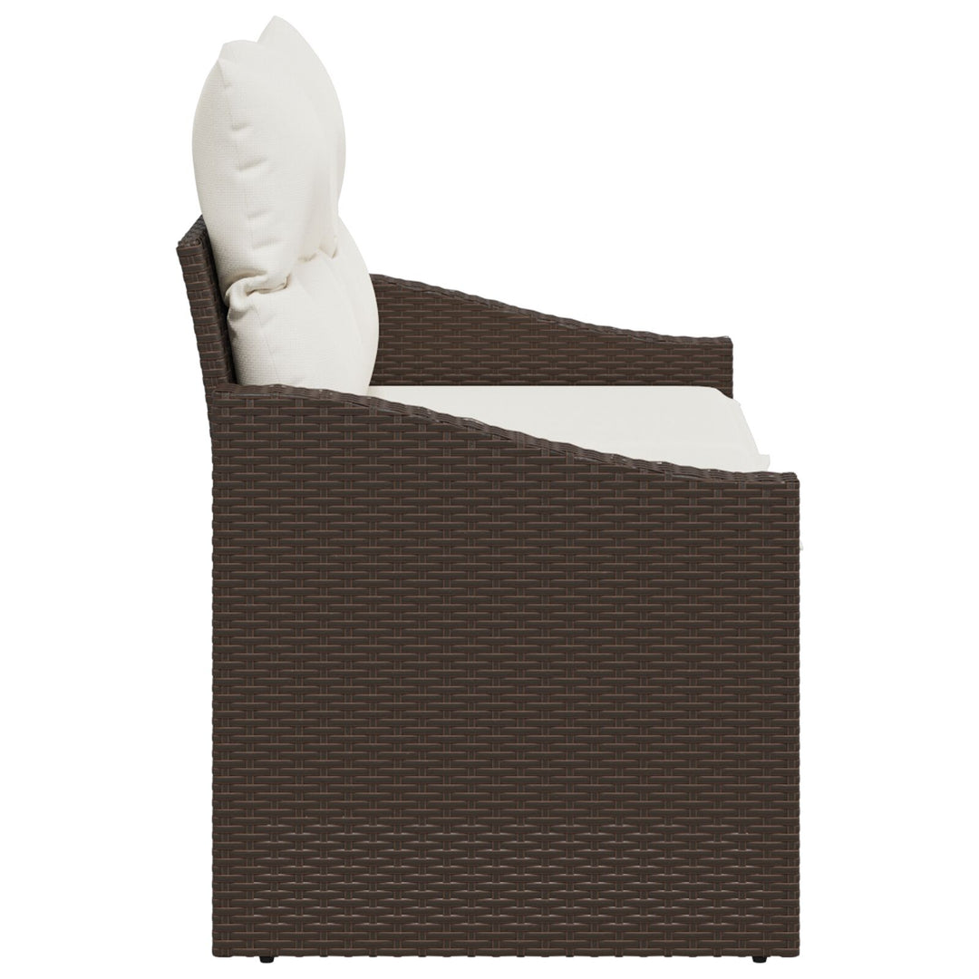 2-personers have-sofa med opbevaring og puder brun poly-rattan