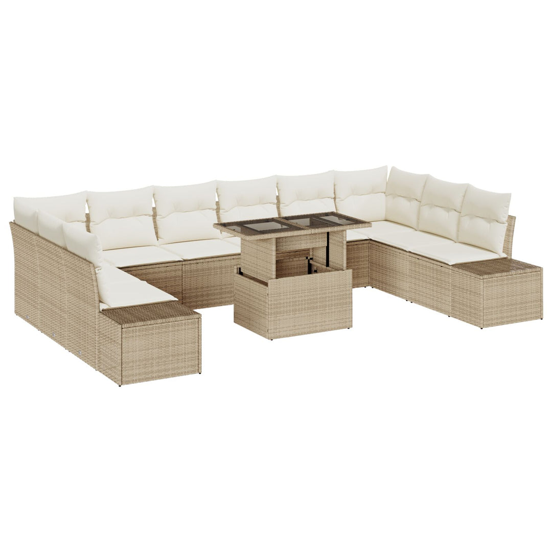 Have Sofa Sæt 11 dele Beige, Creme Rattan, Polyester puder