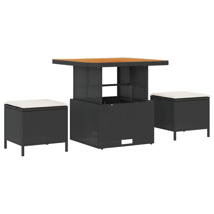 11-dels havesofa sæt med puder sort poly rattan akacia, vidaXL 2-personers havesofa med puder sort poly rattan, vidaXL 3-delt have spise sæt med puder sort poly rattan akacia