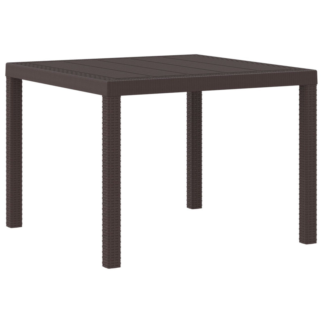 5 Piece Have Spisesæt Brun Poly Rattan