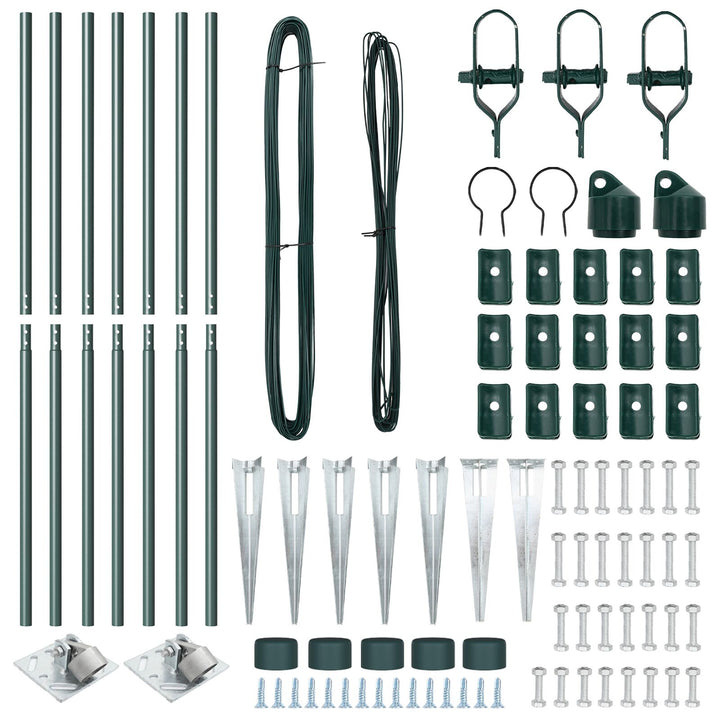 Hegnspæle med Pind 7 stk Ø32 mm 170 cm Galvaniseret Stål