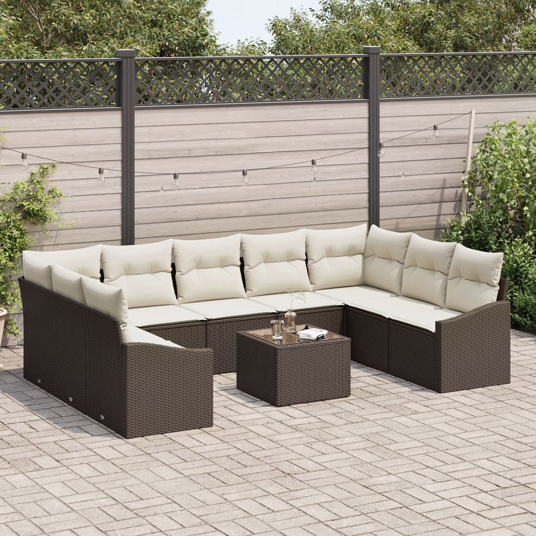 Have sofa sæt Sæt af 10 Cremefarvet Poly Rattan