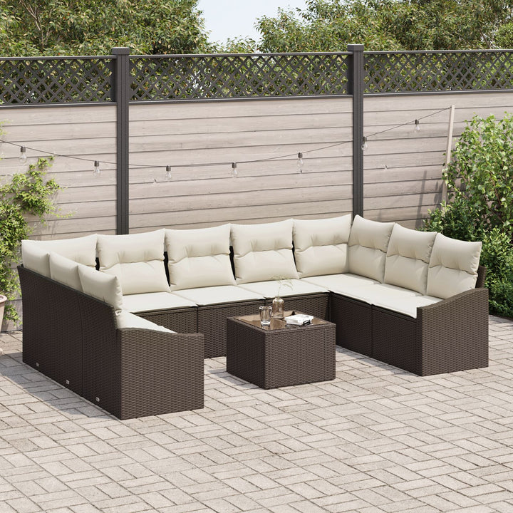 Have sofa sæt Sæt af 10 Cremefarvet Poly Rattan