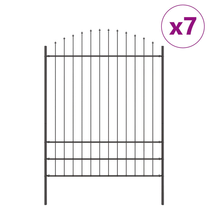 Havehegn med Bue Top Grå 11,9x2 m Stål