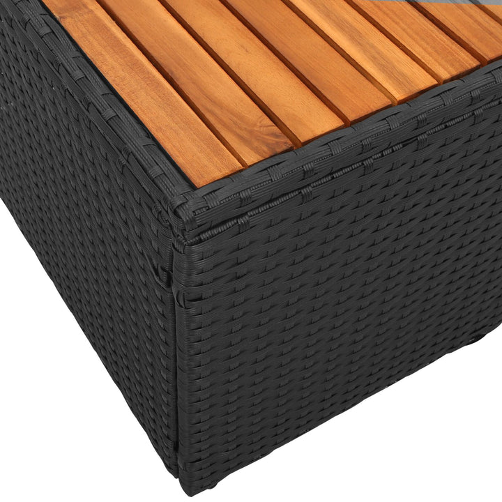 2-personers havnesofa med puder sort poly rattan