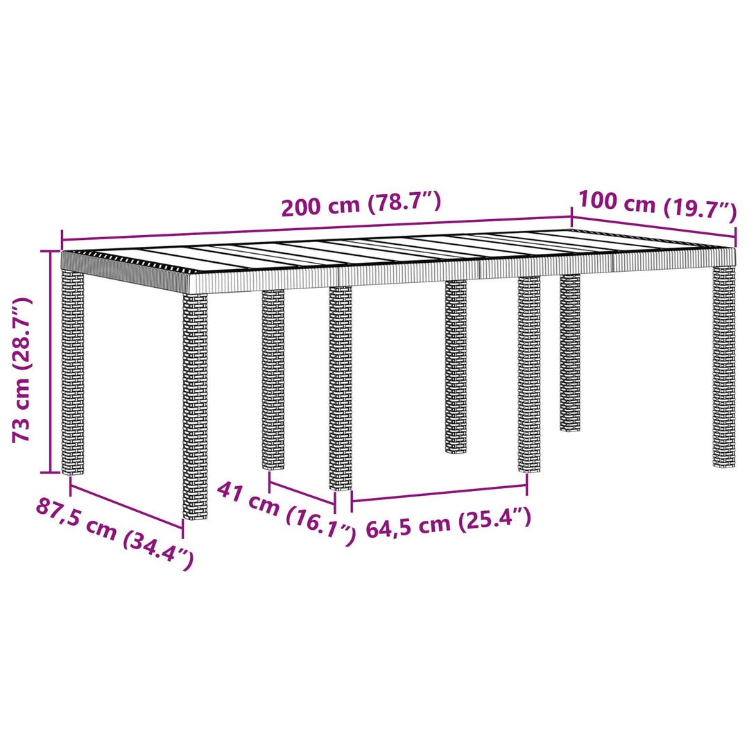 9 Delers Have Dining Set med Puder Antracit Poly Rattan