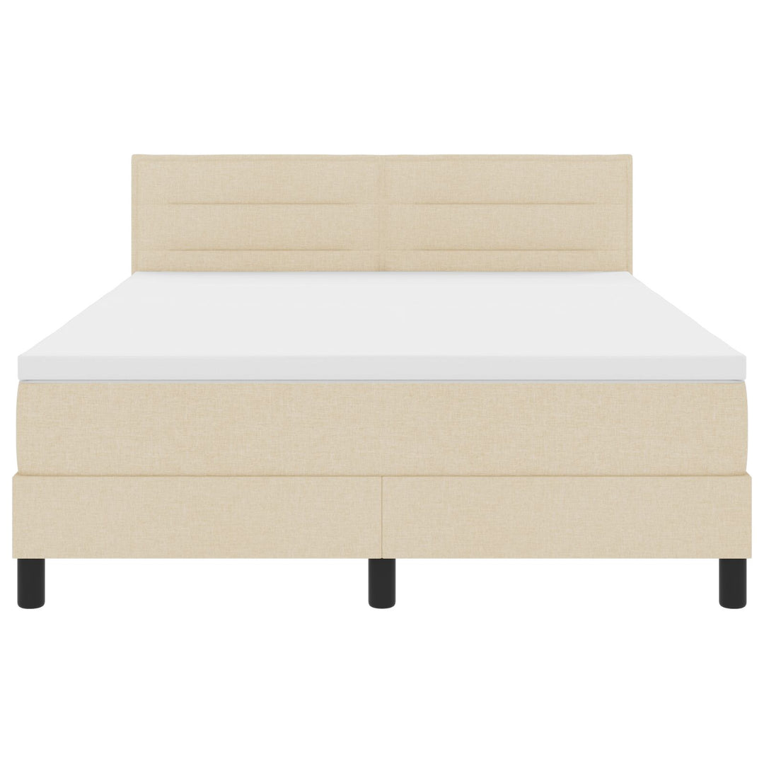 Sengestel med madras Beige Stof 160 x 200 cm Sengemadras