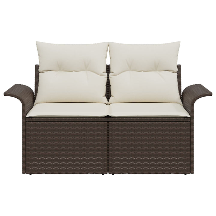 2-personers have-sofa med puder brun poly rattan