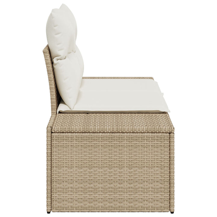 2-personers Have Sofa med Puder Beige Poly Rattan