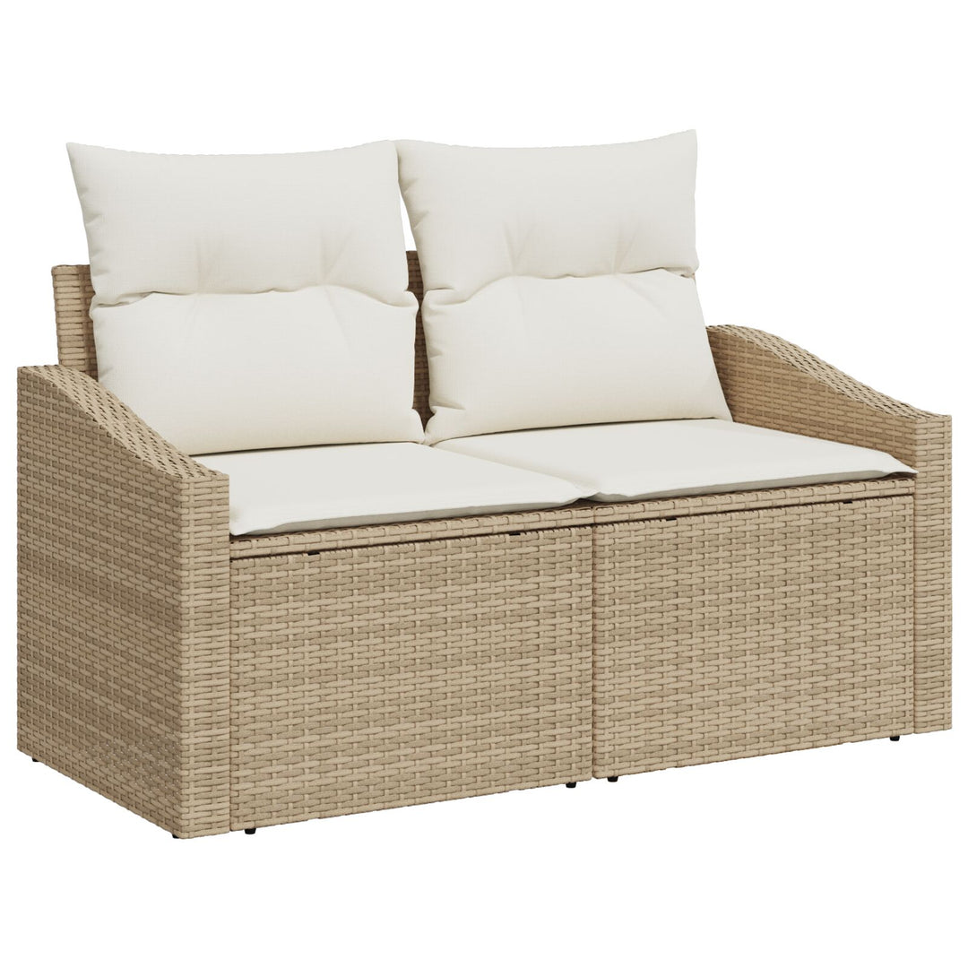 Have Sofa Sæt Sæt med 7 Beige Rattan, Polyester Have Sofa Sæt